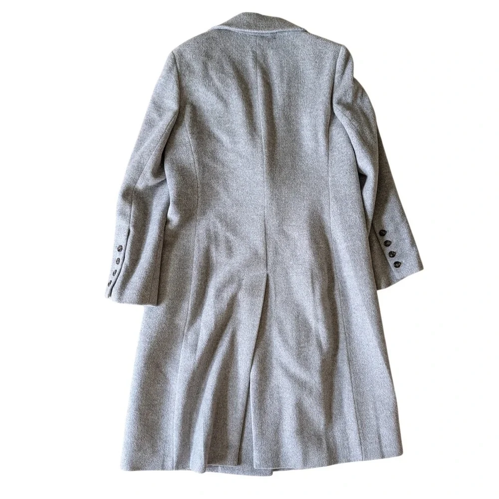 Talbots Women's Wool Cashmere Double‎ Breasted Gray Peacoat- Size 14